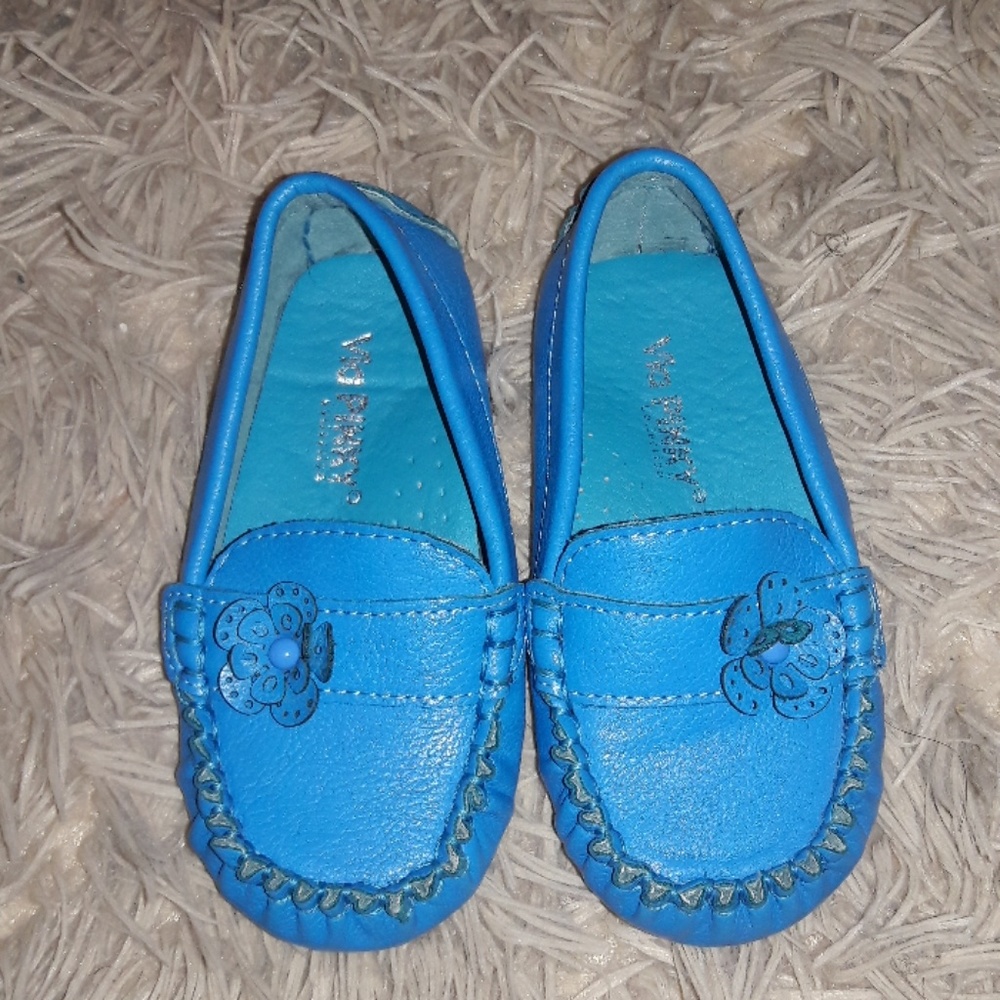 Blue slide on shoes